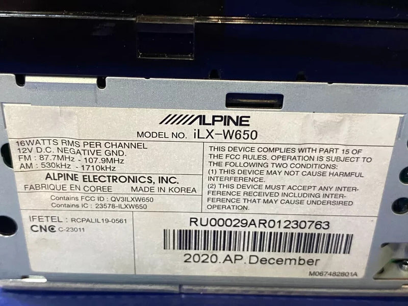 Load image into Gallery viewer, FOR 2010 NISSAN 370Z ALPINE MULTIMEDIA BLUETOOTH RECEIVER ILX-W650 # 77186
