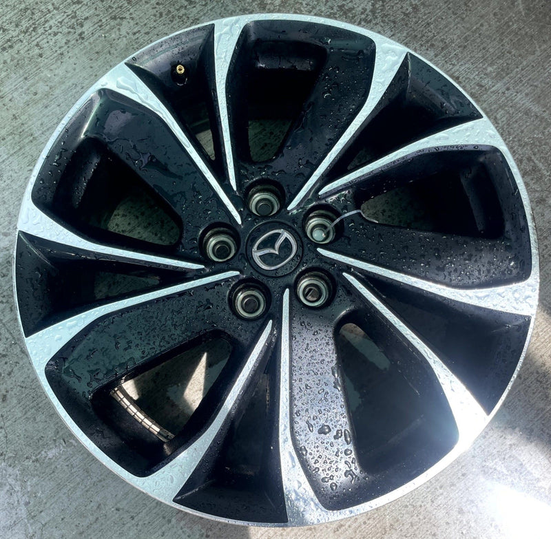 Load image into Gallery viewer, MAZDA CX-5 19x7 ALUMINUM 5 ANGLED SPOKE WHEEL RIM BLACK MACHINED 22-24 # 113837