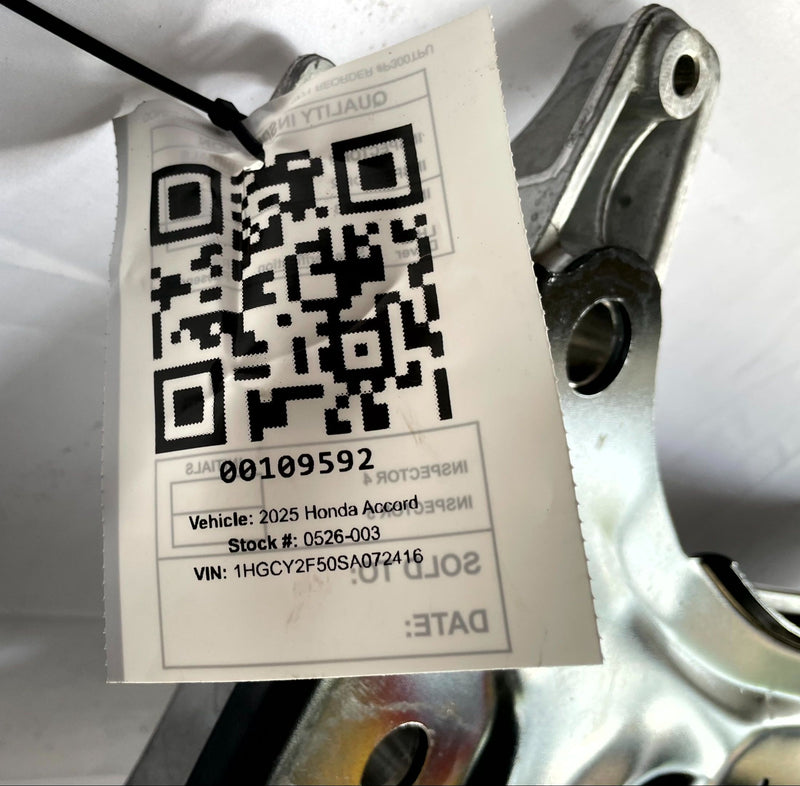 Load image into Gallery viewer, 23-25 HONDA ACCORD FRONT ENGINE SUSPENSION SUBFRAME CROSSMEMBER CRADLE # 109592