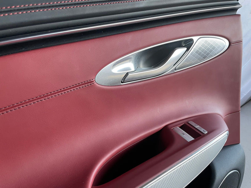 Load image into Gallery viewer, 2022-2025 GENESIS GV70 REAR LEFT INNER DOOR TRIM COVER PANEL RED/BLACK # 107556