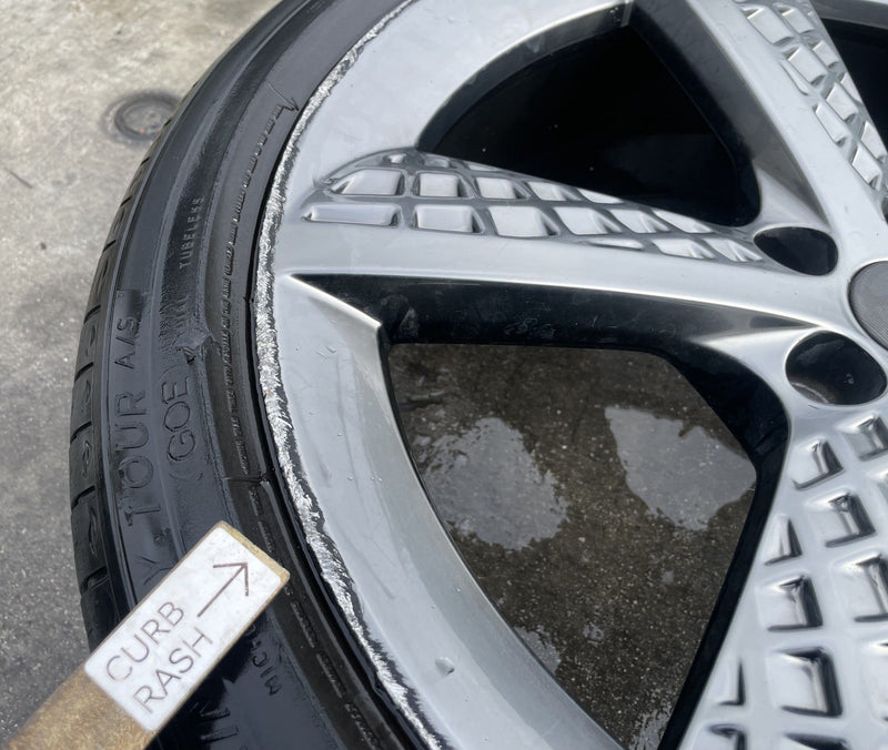 Load image into Gallery viewer, GENESIS GV70 21X9 5 SPOKE WHEEL RIM W/TIRE SILVER (ONLY#1) 2022-2025 # 107618