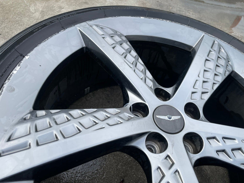 Load image into Gallery viewer, GENESIS GV70 21X9 5 SPOKE WHEEL RIM W/TIRE SILVER (ONLY#1) 2022-2025 # 107617
