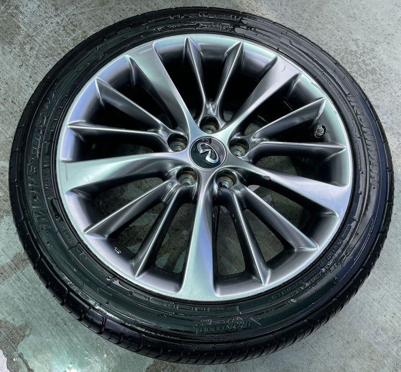 Load image into Gallery viewer, INFINITI Q50 18x7.5 15 V SPOKE ALLOY WHEEL RIM W/ TIRE (ONLY#1) 18-24 # 112488