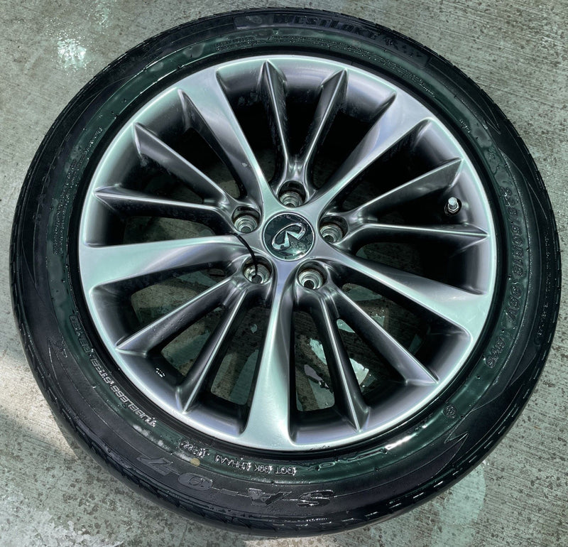 Load image into Gallery viewer, INFINITI Q50 18x7.5 15 V SPOKE ALLOY WHEEL RIM W/ TIRE (ONLY#1) 18-24 # 112490