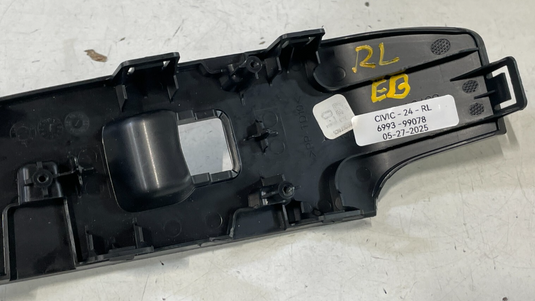 22-25 HONDA CIVIC REAR LEFT DRIVER SIDE POWER DOOR WINDOW SWITCH BEZEL