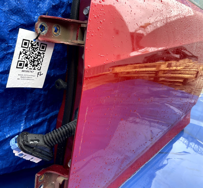 Load image into Gallery viewer, ACURA INTEGRA FRONT LEFT DRIVER SIDE DOOR ASSEMBLY RED (R568P) 2023-2025 #106747
