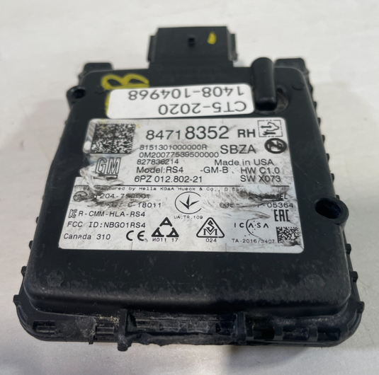 2020-2024 CADILLAC CT5 REAR RIGHT SIDE BLIND SPOT RADAR CONTROL MODULE