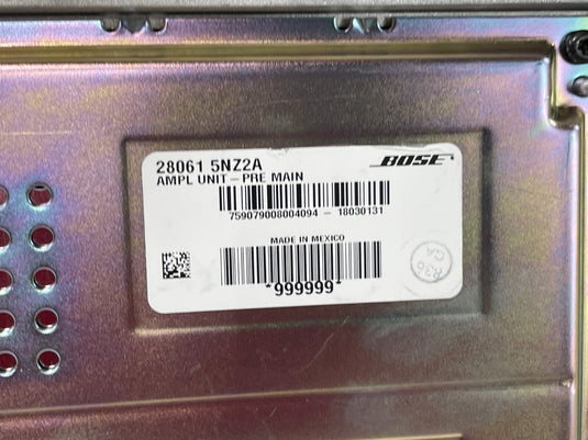 2019 - 2020 INFINITI QX50 RADIO AUDIO BOSE AMPLIFIER SYSTEM 28061-5NZ2A