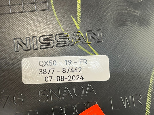2019 - 2020 INFINITI QX50 FRONT RIGHT PASSENGER SIDE DOOR TRIM PANEL