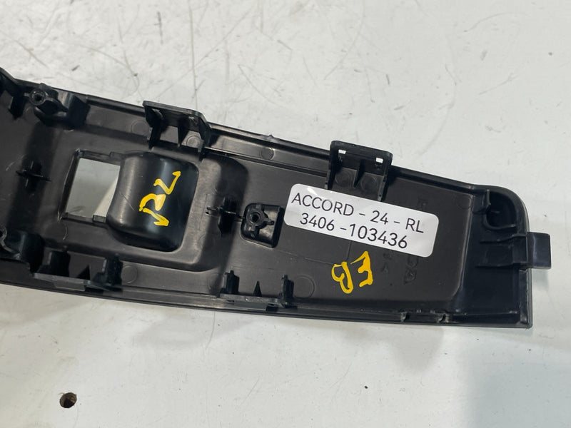 Load image into Gallery viewer, 23-25 HONDA ACCORD REAR LEFT DRIVER SIDE DOOR WINDOW SWITCH BEZEL TRIM # 103436
