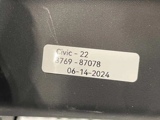 2022 - 2025 HONDA CIVIC CENTER CONSOLE ARMREST ARM REST LID COVER BLACK