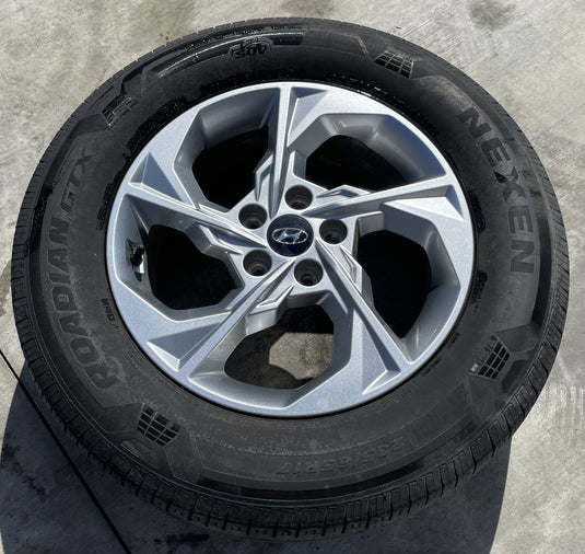 HYUNDAI TUCSON 17x7 5 SPOKE ALLOY WHEEL W/TIRE (ONLY#1) 2022-2024 # ML7-WH1331