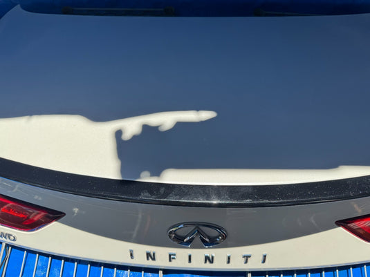 17 - 20 INFINITI Q60 TRUNK LID DECK TAIL GATE W/ SPOILER WHITE QAB