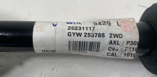 2023-25 KIA SPORTAGE FRONT LEFT DRIVER SIDE CV AXLE SHAFT ASSEMBLY 2.5L