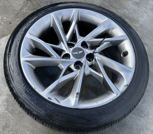 GENESIS G70 18X8.0J ET34 5X114.3 ALLOY RIM WHEEL W/ TIRE (ONLY#1) 22-24 # 108163