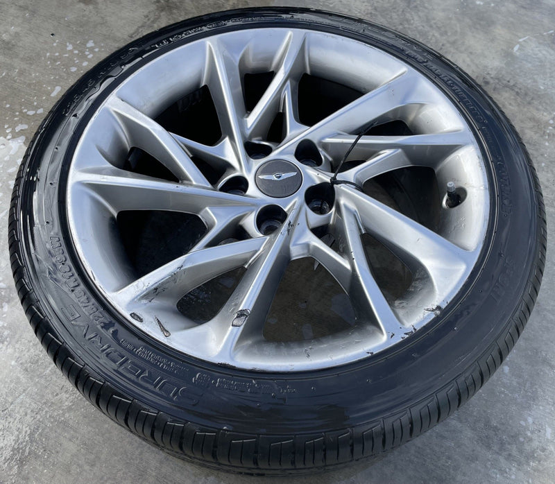 Load image into Gallery viewer, GENESIS G70 18X8.0J ET34 5X114.3 ALLOY RIM WHEEL W/ TIRE (ONLY#1) 22-24 # 108163

