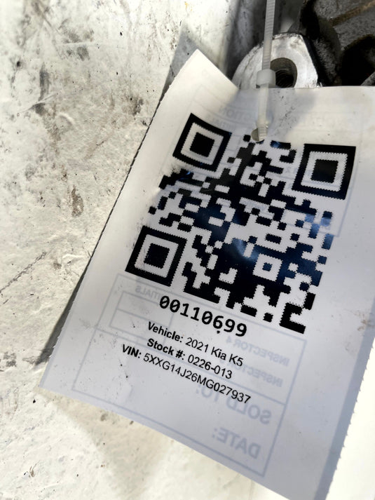 2021 - 2024 KIA K5 SEDAN ENGINE MOTOR ALTERNATOR GENERATOR 1.6L