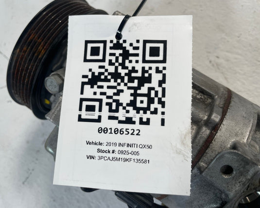 2019 - 2020 INFINITI QX50 HVAC A/C AIR CONDITIONING COMPRESSOR 2.0L