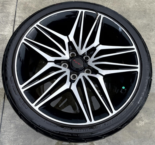 KIA STINGER 19x8-1/2 10 DOUBLE SPOKE REAR ALLOY WHEEL RIM W/TIRE 22-23