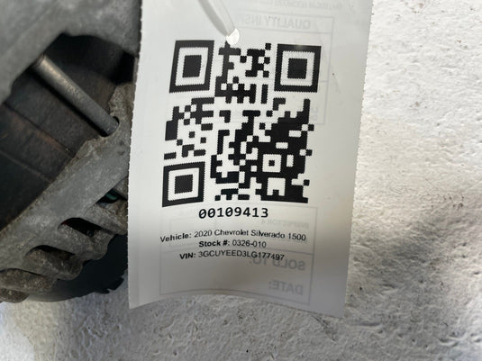 2019 - 2022 CHEVROLET SILVERADO 1500 ENGINE ALTERNATOR GENERATOR