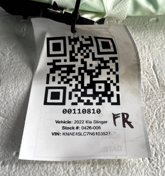 2018 - 2023 KIA STINGER FRONT RIGHT PASSENGER SIDE CURTAIN ROOF AIRBAG