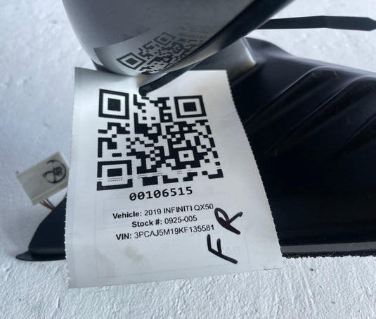 19-21 INFINITI QX50 FRONT RIGHT PASSENGER SIDE VIEW DOOR MIRROR GRAY KAD