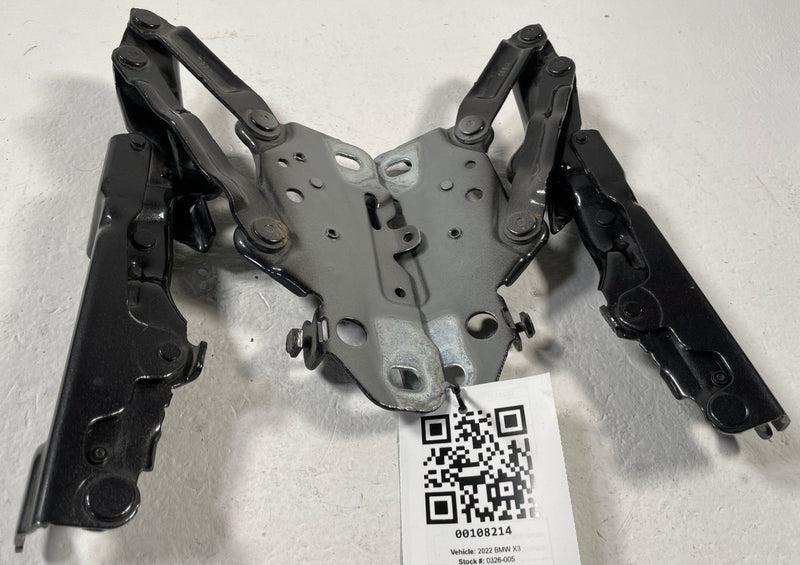 Load image into Gallery viewer, 2018-2025 BMW X3 X4 G01 G02 FRONT LH &amp; RH HOOD BONNET HINGE PAIR BLACK # 108214
