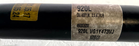 2019-2026 GENESIS G70 REAR LEFT DRIVER SIDE AXLE SHAFT 49600-G9200 2.0L