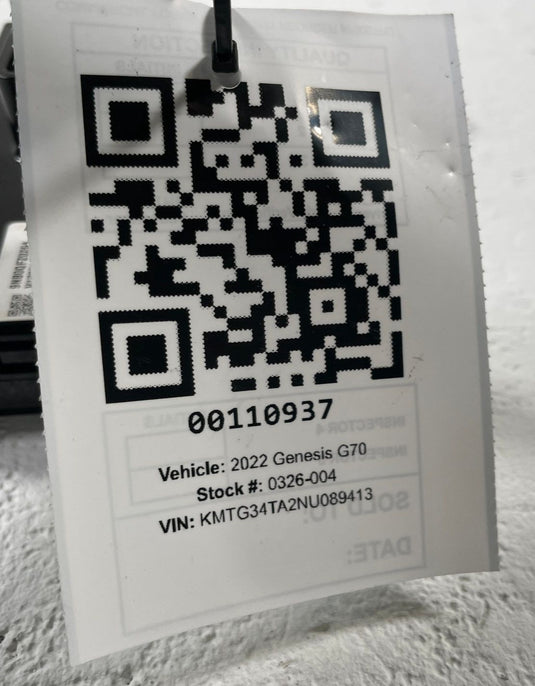 2019 - 2023 GENESIS G70 HVAC AC HEATER COMPUTER CONTROL MODULE UNIT