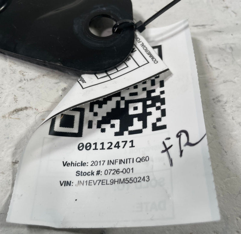 Load image into Gallery viewer, 2017 - 2022 INFINITI Q60 FRONT RIGHT SIDE HOOD LATCH LOCK MOUNT BRACKET # 112471
