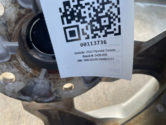 HYUNDAI TUCSON 17x7 5 SPOKE SILVER ALLOY WHEEL W/TIRE (ONLY#1) 22-24 # 113736