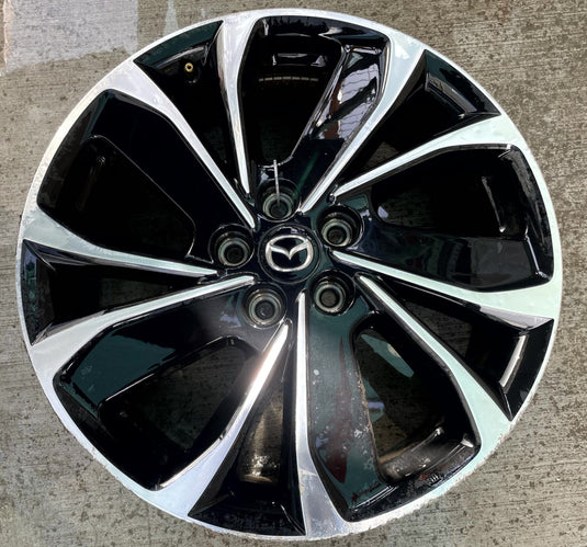 MAZDA CX-5 19x7 ALUMINUM 5 ANGLED SPOKE WHEEL RIM BLACK MACHINED 22-24 