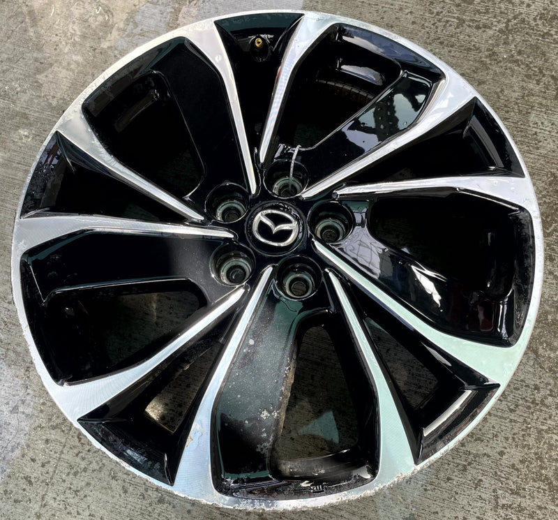 Load image into Gallery viewer, MAZDA CX-5 19x7 ALUMINUM 5 ANGLED SPOKE WHEEL RIM BLACK MACHINED 22-24 # 113804
