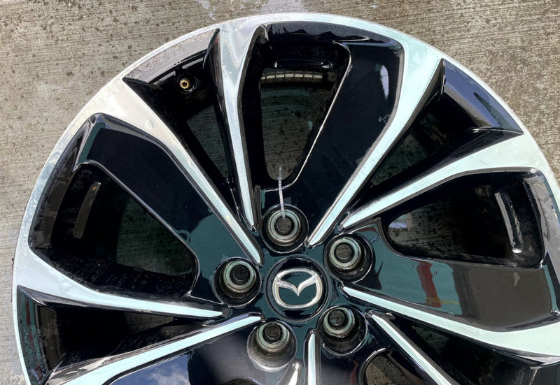 Load image into Gallery viewer, MAZDA CX-5 19x7 ALUMINUM 5 ANGLED SPOKE WHEEL RIM BLACK MACHINED 22-24 # 113804
