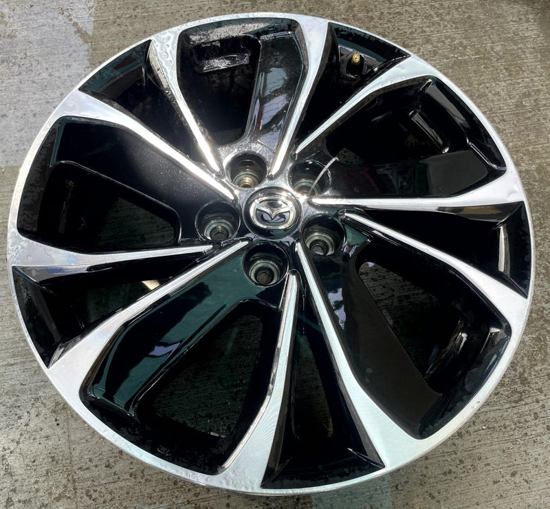 Load image into Gallery viewer, MAZDA CX-5 19x7 ALUMINUM 5 ANGLED SPOKE WHEEL RIM BLACK MACHINED 22-24 # 113803
