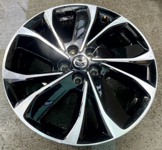 MAZDA CX-5 19x7 ALUMINUM 5 ANGLED SPOKE WHEEL RIM BLACK MACHINED 22-24 