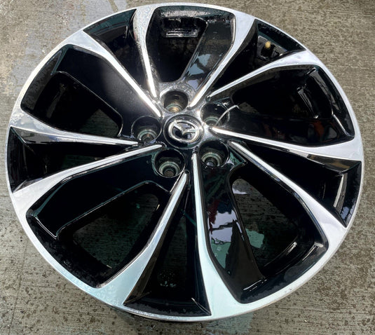 MAZDA CX-5 19x7 ALUMINUM 5 ANGLED SPOKE WHEEL RIM BLACK MACHINED 22-24 