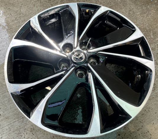 MAZDA CX-5 19x7 ALUMINUM 5 ANGLED SPOKE WHEEL RIM BLACK MACHINED 22-24