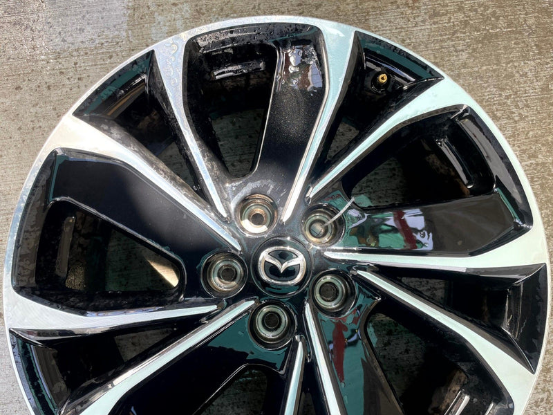 Load image into Gallery viewer, MAZDA CX-5 19x7 ALUMINUM 5 ANGLED SPOKE WHEEL RIM BLACK MACHINED 22-24 # 113803
