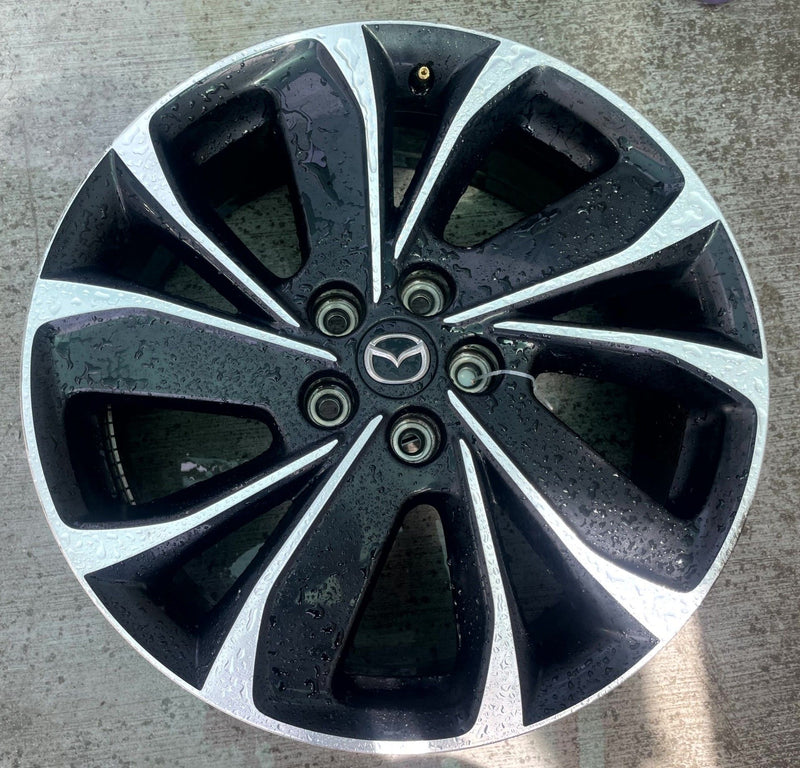 Load image into Gallery viewer, MAZDA CX-5 19x7 ALUMINUM 5 ANGLED SPOKE WHEEL RIM BLACK MACHINED 22-24 # 113837
