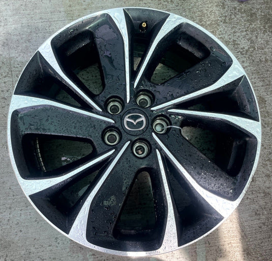 MAZDA CX-5 19x7 ALUMINUM 5 ANGLED SPOKE WHEEL RIM BLACK MACHINED 22-24 