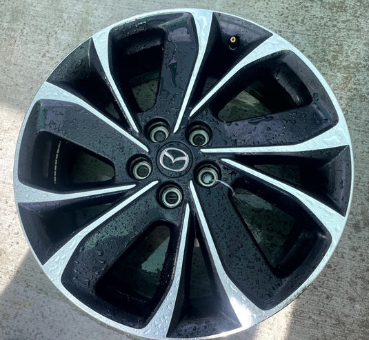 MAZDA CX-5 19x7 ALUMINUM 5 ANGLED SPOKE WHEEL RIM BLACK MACHINED 22-24 