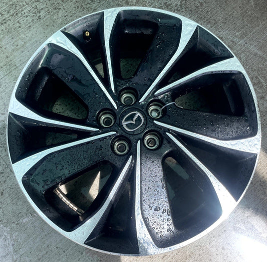 MAZDA CX-5 19x7 ALUMINUM 5 ANGLED SPOKE WHEEL RIM BLACK MACHINED 22-24