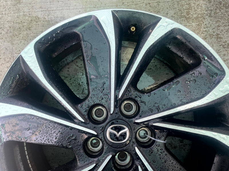 Load image into Gallery viewer, MAZDA CX-5 19x7 ALUMINUM 5 ANGLED SPOKE WHEEL RIM BLACK MACHINED 22-24 # 113837
