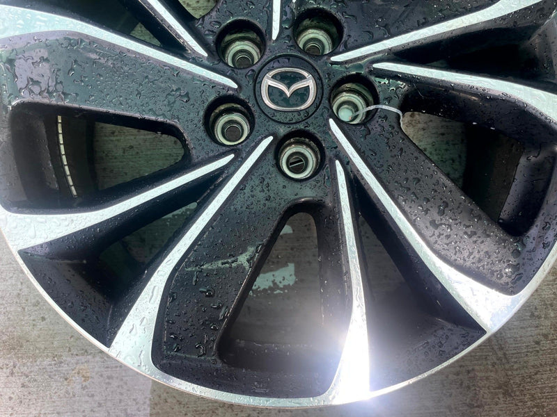 Load image into Gallery viewer, MAZDA CX-5 19x7 ALUMINUM 5 ANGLED SPOKE WHEEL RIM BLACK MACHINED 22-24 # 113836
