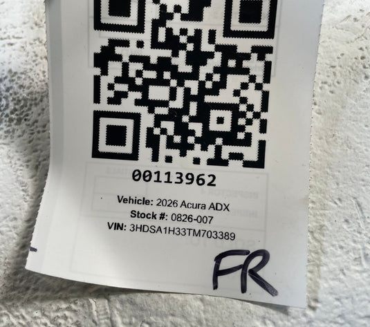 2025 - 2026 ACURA ADX FRONT RIGHT PASSENGER SIDE ABS WHEEL SPEED SENSOR