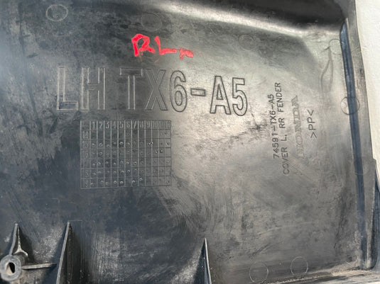 2016-2022 ACURA ILX REAR LEFT DRIVER SIDE SPLASH SHIELD LOWER MUD FLAP