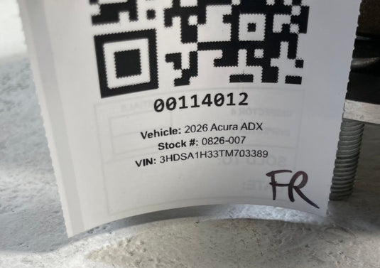 2025 - 2026 ACURA ADX FRONT RIGHT PASSENGER SIDE SPINDLE KNUCKLE HUB