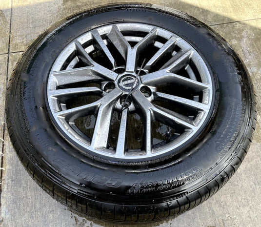 NISSAN ROGUE S 17x7-1/2 15 SPOKE SILVER ALLOY WHEEL RIM W/TIRE 2021-2025