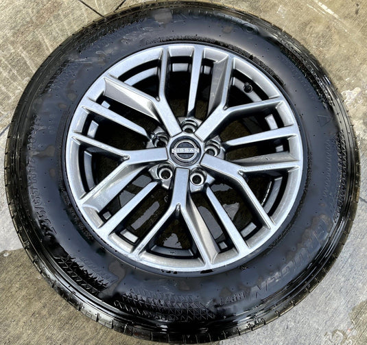 NISSAN ROGUE S 17x7-1/2 15 SPOKE SILVER ALLOY WHEEL RIM W/TIRE 2021-2025 